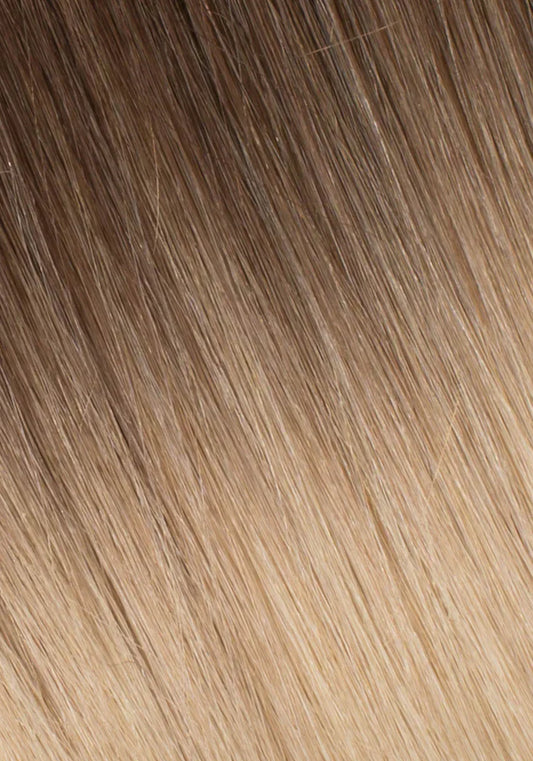 Brown Blonde #8/#12 Rooted Straight(Flat-Tip Keratin)