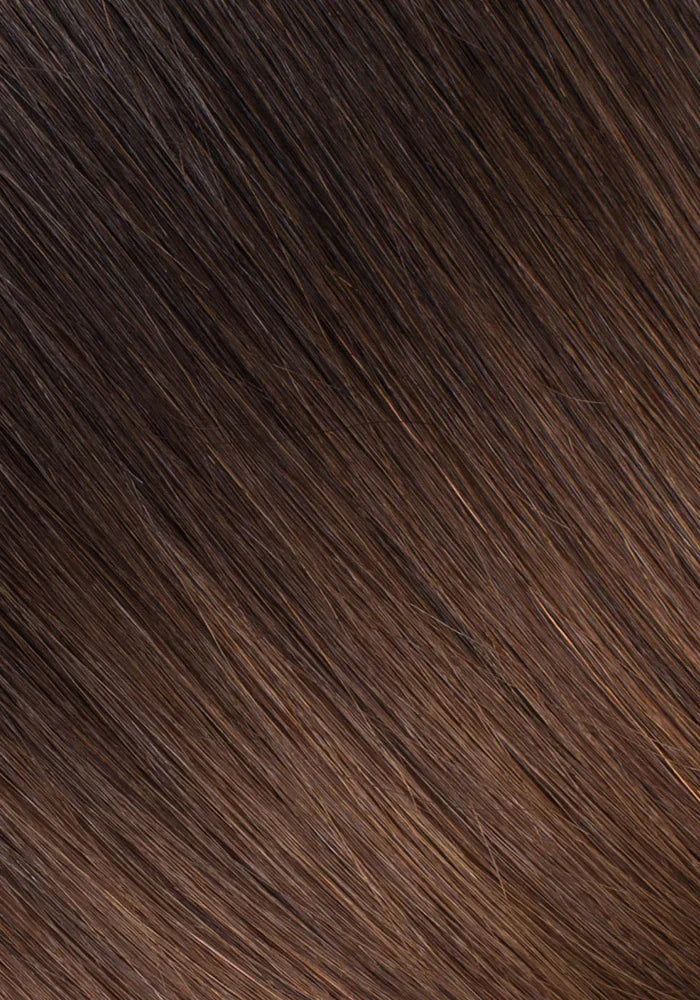 Mochachino Brown/Chestnut Brown #1C/#6 Ombre Straight(Clip in Bangs with Strands)