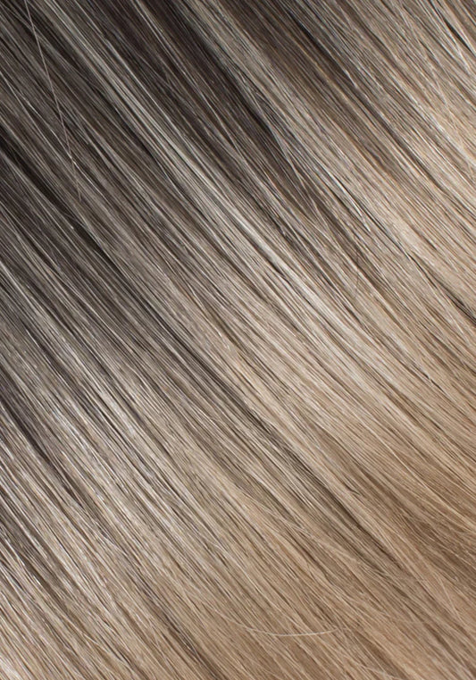 Mochachino Brown/Dirty Blonde #1C/#18 Balayage Straight(V-Tip Keratin)