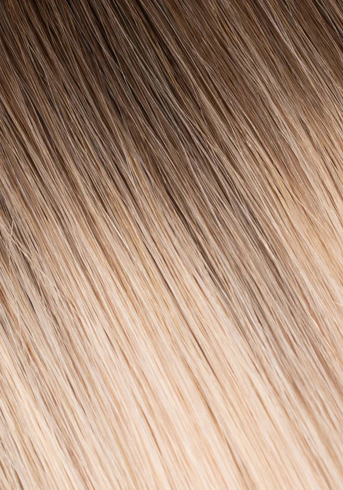 Walnut Brown/Ash Blonde #3/#60 Rooted Straight(Wrap Ponytail)