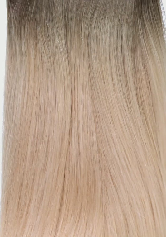 Ash Brown/Golden Blonde #8/#610 Rooted Straight(Seamless Clip-In)